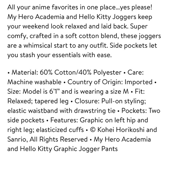 Hello Kitty Joggers!I have the matching sweatshirt too! Trending color! - Picture 5 of 5